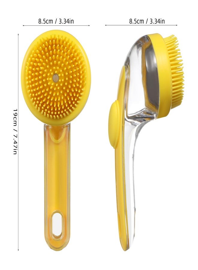 Sosoport Dog Bath Brush with Built-in Soap Dispenser Ergonomic Handle Soft Bristle Pet Grooming Scrubber for Dogs Cats Bath Massage and Hair Removal - Image 4